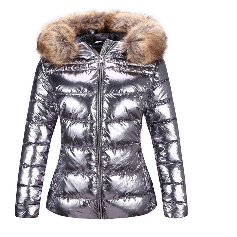 Lightweight Puffer Jacket Warm Coat Hooded Fur